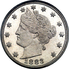 1883 5 cent nickel