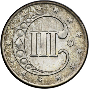 three cent piece 1851